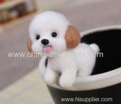 Fashion Women Summer Craft Handmade Lovely Dog Toy Doll Wool Felt Poked Kitting DIY Cute Animal Wool Felting Non-Finishe