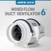 6" AC150 Mixed flow fan white style ventilation blower greehouse building house toilet bathroom plan farm playroom