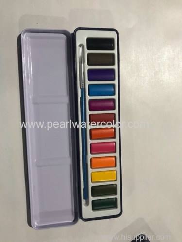High quality watercolor Paint Set With Brush 12 Solid Watercolor Set