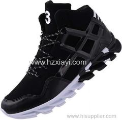 Made in China High Cut Leather Men Sneakers Basketball Shoes