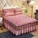 Luxury Lace Bedding Bed Skirt set Velvet Thick Bedspread Bed Linen Pillowcase Princess Bedclothes bed cover King Queen