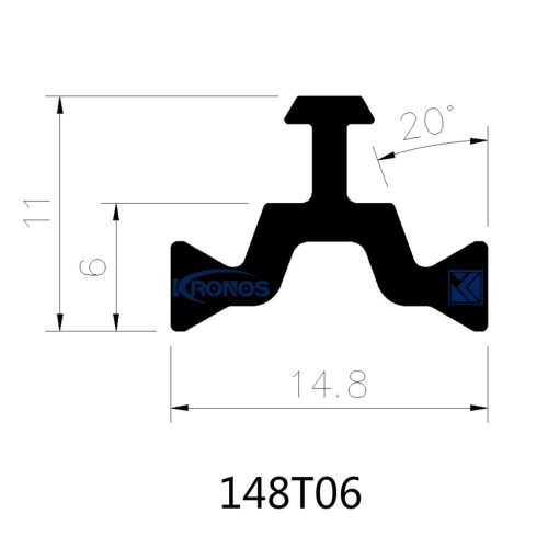 14.8mm Extruded T Shape PA66 GF25 Polyamide Insulating Profiles