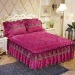 Luxury Lace Bedding Bed Skirt set Velvet Thick Bedspread Bed Linen Pillowcase Princess Bedclothes bed cover King Queen