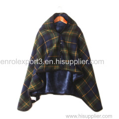 Double Plaid Blanket Multifunction Wrap Shawl Moisture-absorbing Warm Warm Blanket Lazy Shawl Blanket