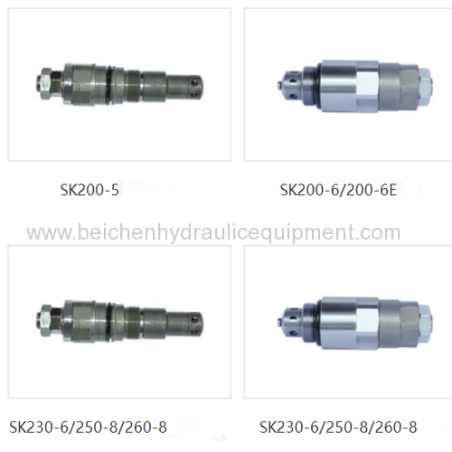 Relief valve for SK200-5/ SK200-6E/SK200-8/SK230-6E/SK330-8/SK350-8 excavator