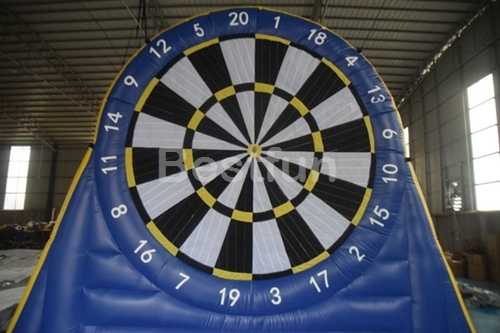 Inflatable soccer ball dartboard toss