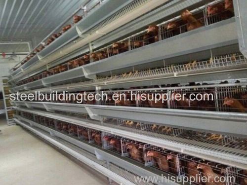 Hot Galvanized Automatic Chicken Cage/Poultry Farm House Design custom steel structure chicken house