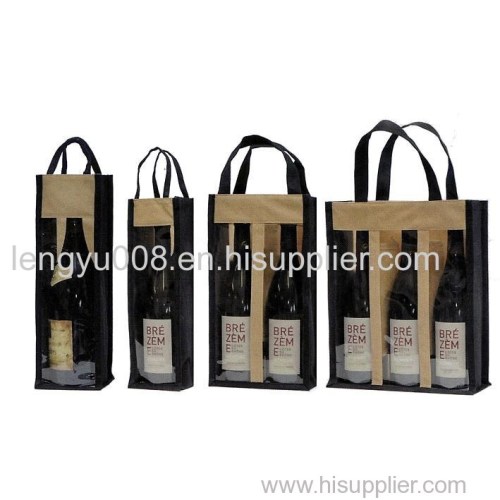 PVC Window Wine Bags(KM-WNB0051) Promotion Packing Bags