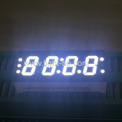 Ultra Bright White Four Digit 0.3" (7.6mm) Common Anode 7-Segment LED Display