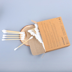 Free Sample 100pcs bamboo cotton stick swabs ear clean buds