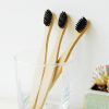 Hotel Supplies Biodegradable Eco-Friendly Natural Charcoal Tooth Soft BPA Free Bristles Bamboo Toothbrush