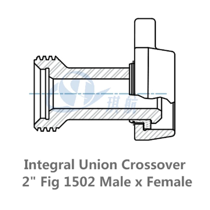 Crossover Assembly 2" Fig1502 Female X 3" Fig1502 Male 7" Long Integral Std Serv 