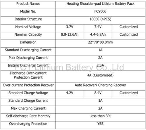 4400mah Smart Heated jacket battery pack  with 4 Modes Thermostat