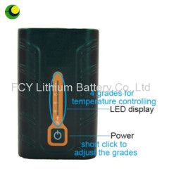 Small size 7.4v 2.6amp rechargeable li-ion heated clothing battery pack without controller