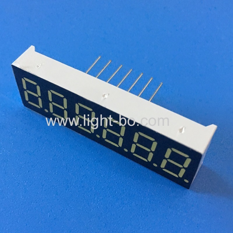 Ultra bright white 0.36" 6 digit 7 segment led display for instrument panel