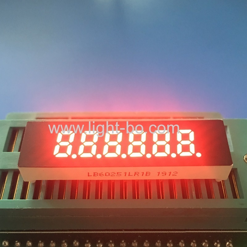 super rot kleine 0,25 "6 Ziffern 7-Segment-LED-Anzeige gemeinsame Kathode für Instrumententafel