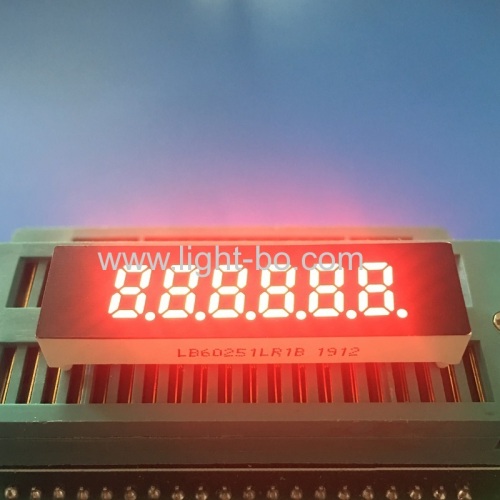 Super Red small size 0.25" 6 Digits 7 Segment led display common cathode for Instrument Panel
