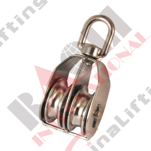 S.S. SWIVEL EYE PULLEY Double sheaves AISI:304 or 316