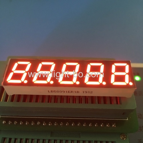 супер красный 0,39 "5-значный 7-сегментный светодиодный дисплей с общим катодом для индикатора температуры