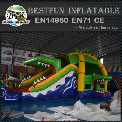 Outdoor Multiplay Inflatable Bouncer Castle Crocodile