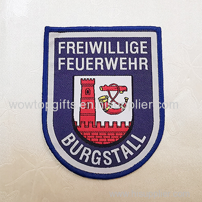 Custom Cheap Woven Logo Patch with Laser Cut For School Uniform Emblem