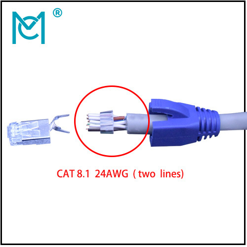 CAT 8.1 Modular RJ45 Plug 8P8C Shielded For Round Cable