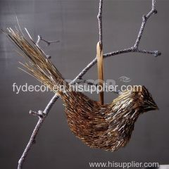 Gold Bird Hanging Ornament for Wedding Decoration