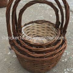 cheap wholesale wicker gift baskets with handle