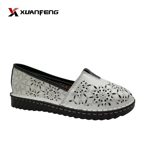 Custom Handmade Women's Leather Shoes Comfortable Wear Round Toe Summer Season