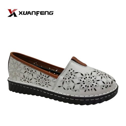 Custom Handmade Women's Leather Shoes Comfortable Wear Round Toe Summer Season