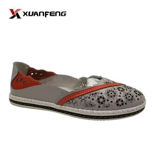 2020 Wholesale High Quality Women Leather Casual Shoes Flat Slip-on Shoes