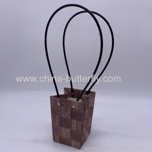 Waterproof Kraft Flower Bag Imitation Bamboo Weaving