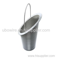 Wedge wrapped wire screen cylinder basket