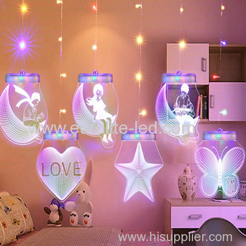 Led Acrylic 3D USB Romantic Pendant Decoration Icicle Light