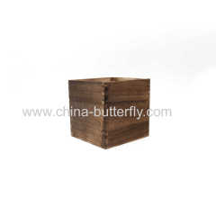 Wood Box Burnt Color For Flowers