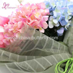 Striped Floral Mesh Flower Wrapping