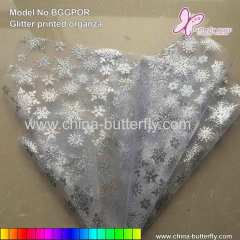 Snowflakes Glitter Organza For Flower Wrapping