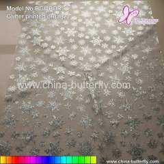 Snowflakes Glitter Organza For Flower Wrapping