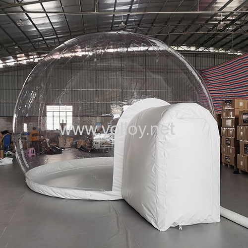 Inflatable snow globe bubble tent