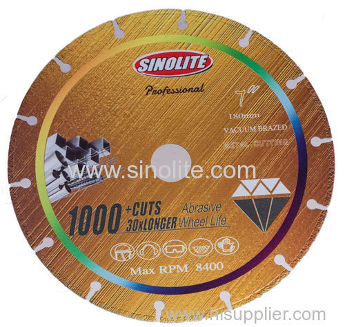 Diamond Vacuum Brazed Cutting Blade for Metal