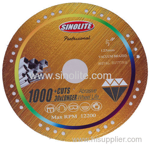 Diamond Vacuum Brazed Cutting Blade for Metal