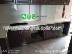 Foshan Weimeisi Decor Square White Marble Granite Table Top With Stainless Steel Stand