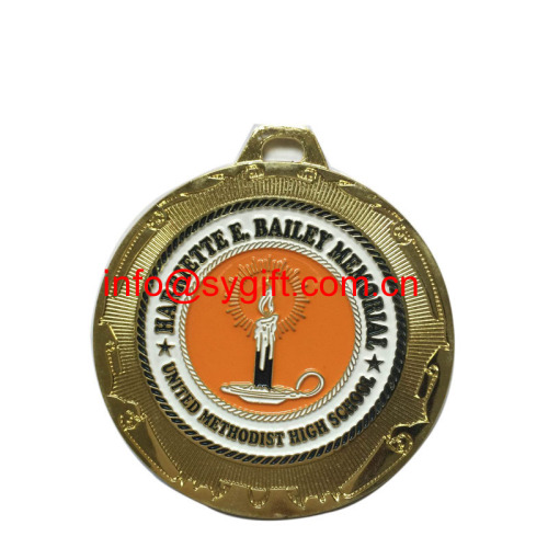 enamel school promotional medal