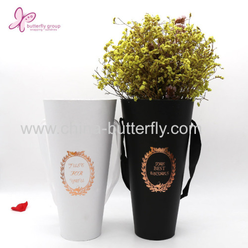 Round Flower Paper Bucket