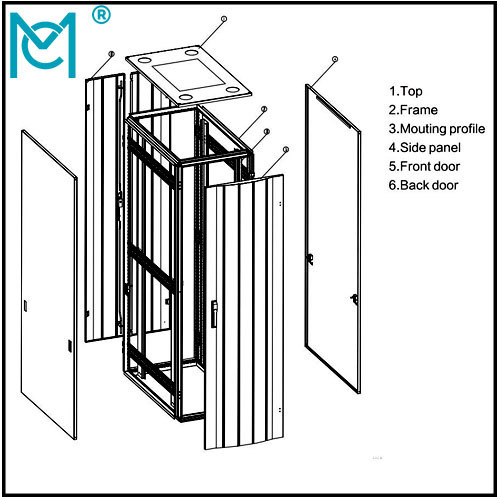 Professional Network Cabinet Server Rack Series SPCC Static loading 1000kg