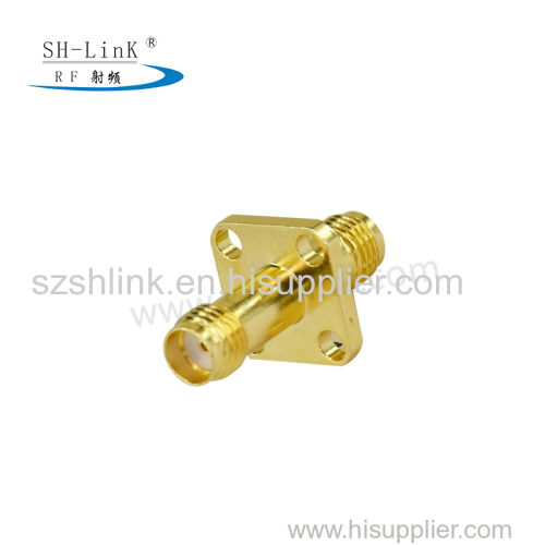 SMA Female to SMA Female Bulkhead 4 Hole Flange Mount Connector Adapter