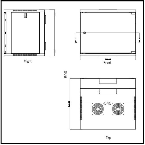 Professional Network Cabinet With permanent Black Static loading 60KG