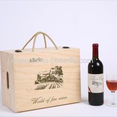 Wood Wine Box 6 Bottles