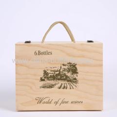 Wood Wine Box 6 Bottles