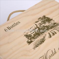 Wood Wine Box 6 Bottles